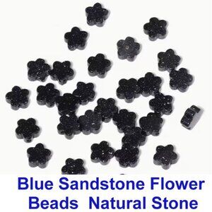 Blue Sandstone Flower  Beads  Natural Stone
